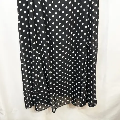 Maggie Barnes Plus Size 24W Dress Midi Black Polka Dot Sleeveless Shift 1414