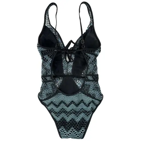 Becca New Black Sky Colorplay Show & Tell Reveal Lace One-Piece Swimsuit Size XS