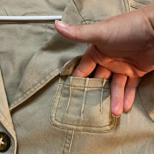 Luii jacket medium neutral jacket denim feel cotton blend cute buttons pockets Tan