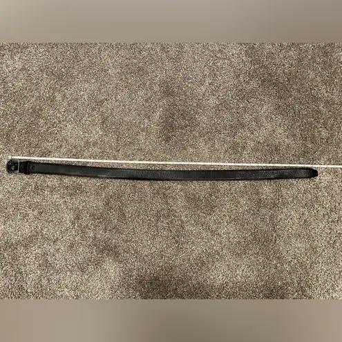 Paris Vintage Belt Navajo Inlaid Turquoise Slab Horse Shoe Belt Buckle 34” Black