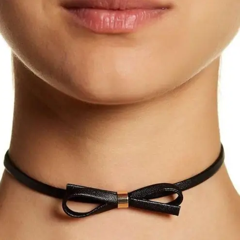 new ๑ aso TV’s Riverdale ๑ Leather Bow Choker ๑ Black Gold ๑ 2 Ways to Wear ๑