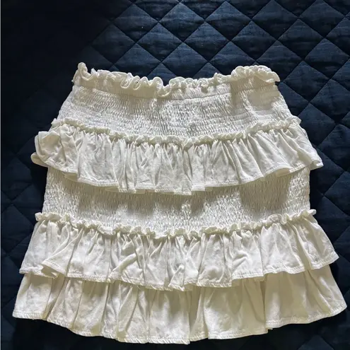 Princess Polly  White Ruffled Mini Skirt