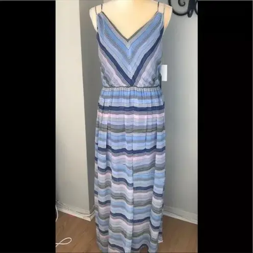 CeCe V Neck Sleeveless Maxi Dress, Size 6, Blue, NWT
