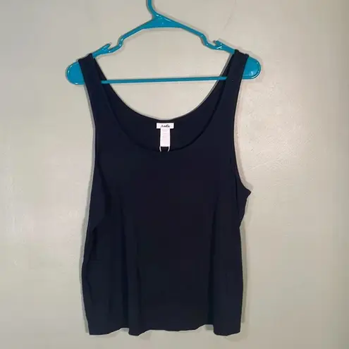 ANDIE The Scoop Tank Black Bamboo Jersey size L NWT