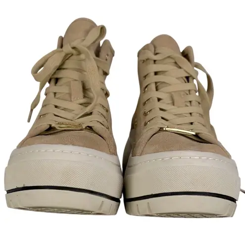 J/SLIDES NYC J/Slides Gracie Platform Suede Lace Up High Top Sneakers Sand Women’s Size 6 - Image 8