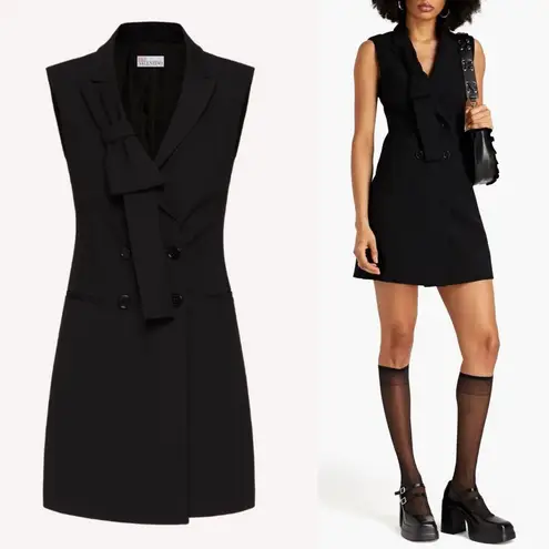 Red Valentino Black Knotted Twill Double