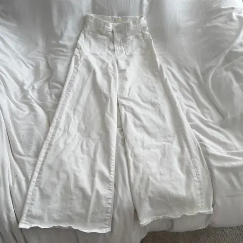 MOTHER The Patch Pocket Undercover Sneak Jeans White Stretch Size 26