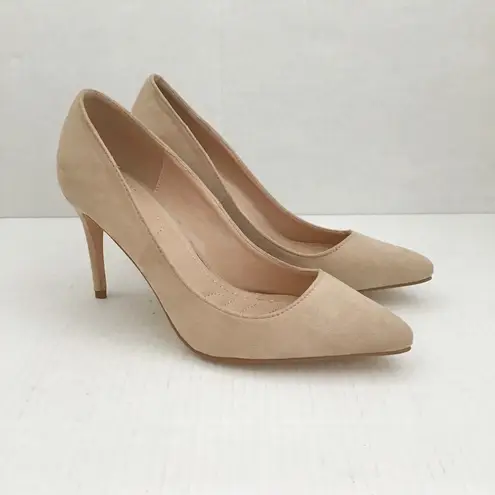 Bella Marie Light Taupe Suede Pointy High Heel