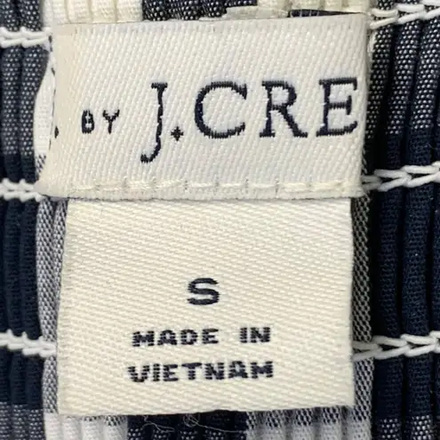 J.Crew Blue White Buffalo Gingham Check Midi Dress Size S Nautical Resort Rush