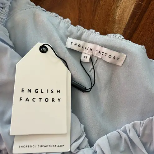 English Factory Ruffle Shoulder Color Block Tiered Maxi Dress