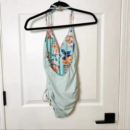 Seafolly Reversible Vintage Wildflower V-Neck Maillot One Piece Swimsuit Size 4