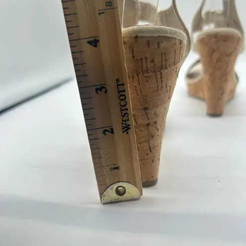 Diviana Sandal Womens Brown Cream 8 Ankle Strap Open Toe Wedge Sandal NEW