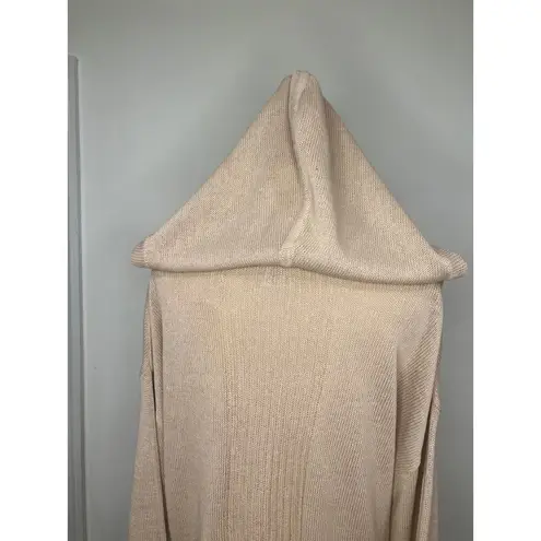 Sigrid Olsen Womens Slouchy Hooded Linen Cotton Sweater Spring Summer Large