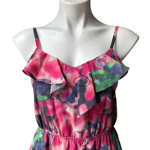 Alice + Olivia Mai RuffleTop Dress Flower Watercolor Pink