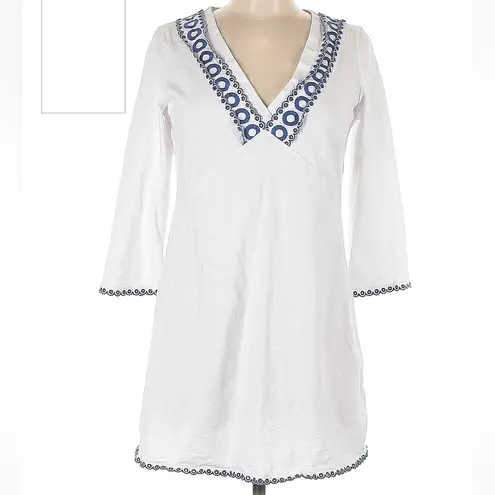 Boden USA BODEN Rosanna Jersey Tunic White/Cobalt Size 8