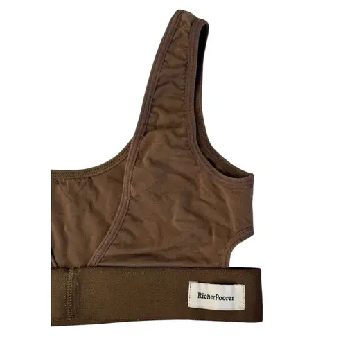 RICHER POORER Scoop Cutout Bralette Java Brown Sports Bra Crop Top Size S