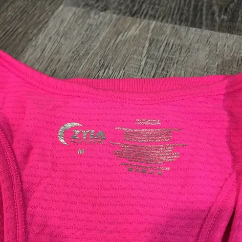 Zyia  hot pink workout top nylon blend activewear details throughout spring - M