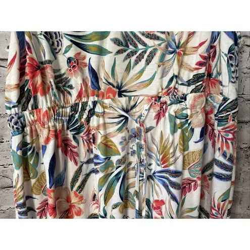 West Loop Floral Tropical Drawstring Tank Dress Women’s XL