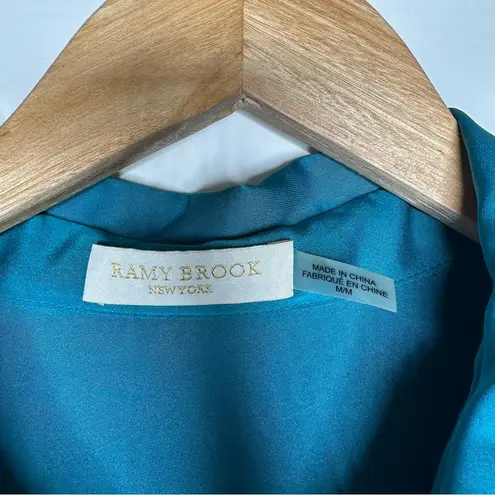 Ramy Brook Teal Kolby Oversized Button Down Blouse Size Medium