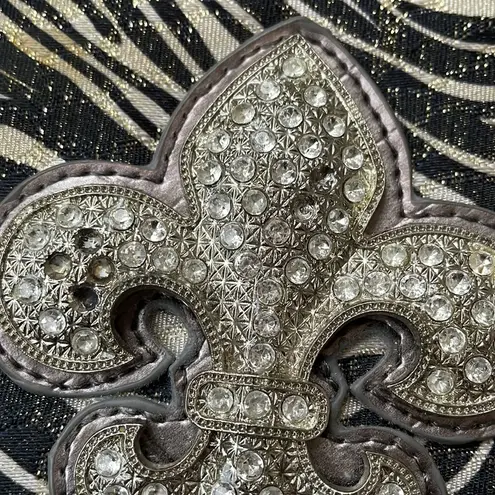 Vintage Animal Print Crown Embellished Hobo Wallet