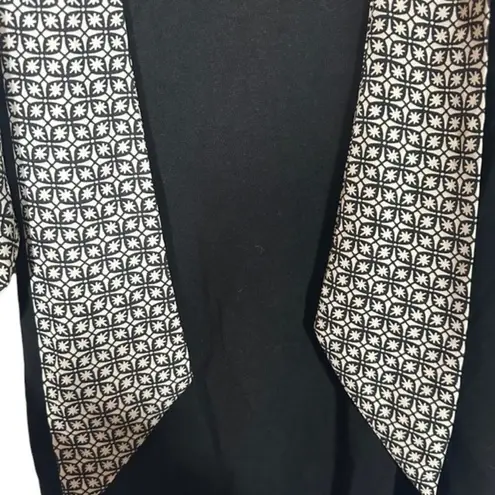 Max Studio  Black & White Long Sleeve V-Neck Scarf Shift Dress Women Sz S