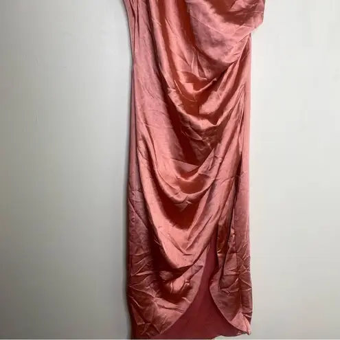 Elliatt Revolve Cassini Coral One Shoulder Satin Formal Dress Large