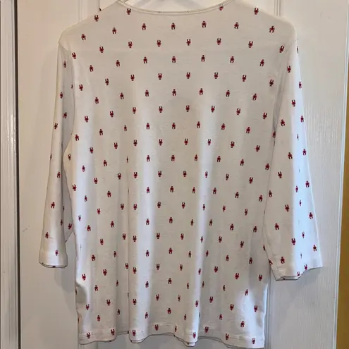 Christopher & Banks White Shirt with Red Lobster Design 100% COTTON
SIZE LARGE