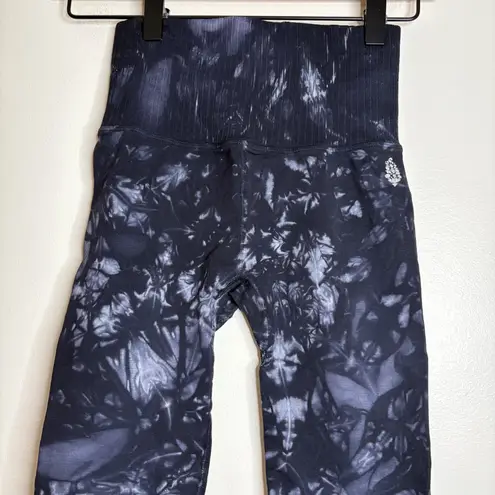Free People  Tie Dye High Waist Leggings Black Grey Yoga Workout Athleisure XS/S