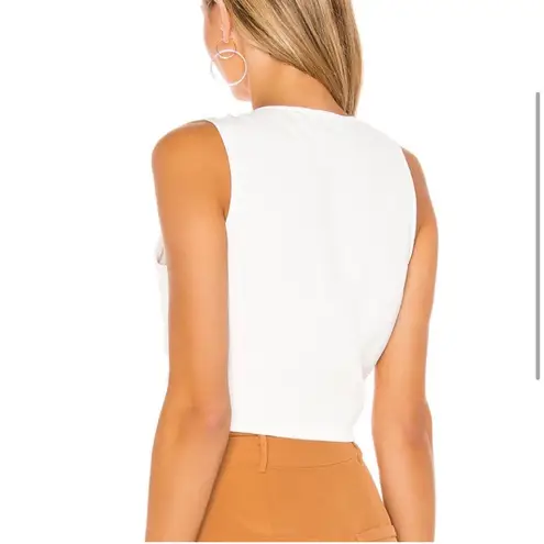 L'Academie The Aeris Crop Top White Front Tie Closure Medium M NEW