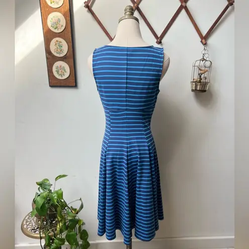 Peter Som for Design Nation Striped Fit Flare Sleeveless Blue Dress size 6