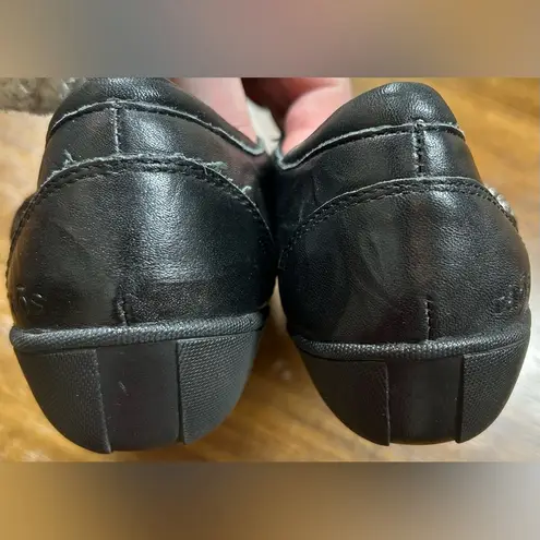 Taos Applause Women’s Leather Black Size 7 Mary Jane Loafer Strap Slip On Shoe