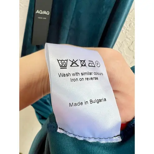 AQ/AQ NWT Strappy Sleeveless Deep V Neck Nori Midi Dress Colorblock Women's US 4