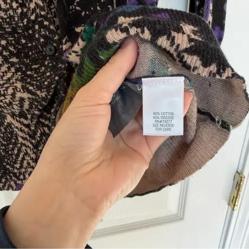 Dana Buchman  Patterned Cardigan Sweater Three Quarter Length Sleeves Size XL - Image 5