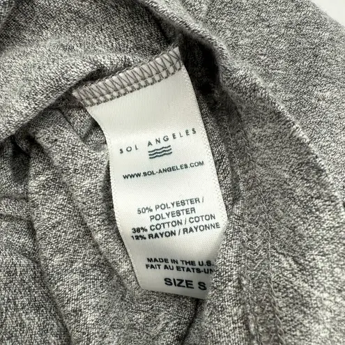 Sol Angeles Hope Tank Top Size Small Gray Yellow Cotton Blend Casual Sleeveless