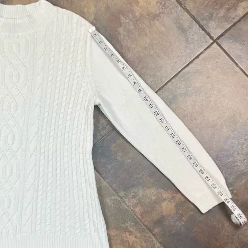 Karen Scott  Women’s White Cable-Knit Sweater Large