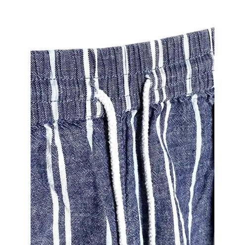 Beach Lunch Lounge Margot Cropped Drawstring Pants S Linen Striped Beach Summer