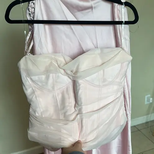 House Of CB HOUSE OF‎ CB SET Georgie Top & 'Giuliana' Ballerina Pink Satin Maxi Skirt NWOT