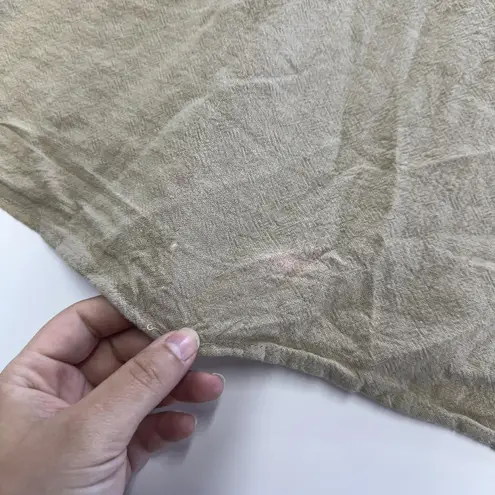 We Wore What Dress Womens Large Tan Scrunchie Linen Smocked Bodice Midi Sundress