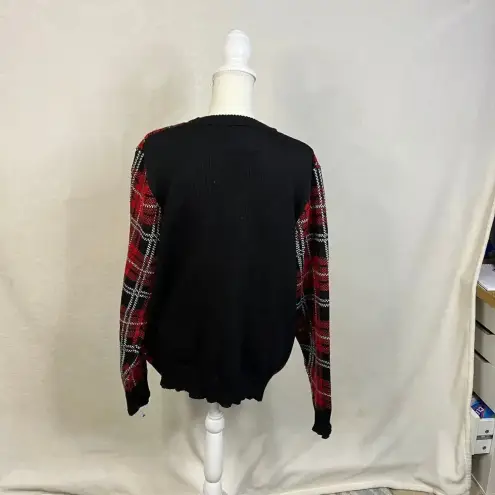 Urban Heritage Happy Holidays Women's XL Ugly Christmas Sweater Plaid Reindeer