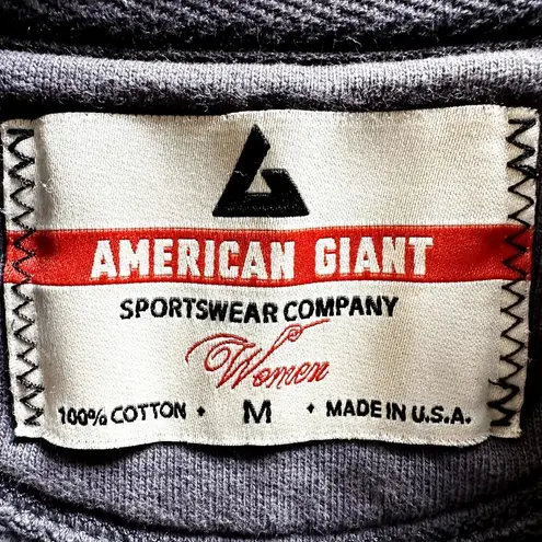 American Giant Moto Full Zip Jacket High Neck Slim Fleece Travel Iron Gray M Size M