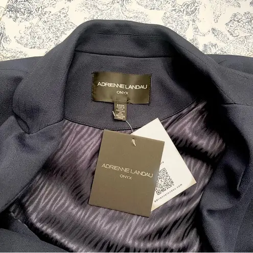 2 PC Adrienne Landau Onyx Women's Crop Blazer AND Onyx Pencil Slacks NWT Blue