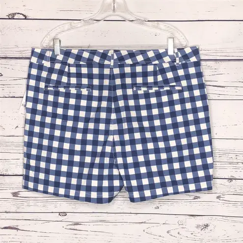 New York And Company NWT Size 18 Blues & White Gingham Plaid Shorts