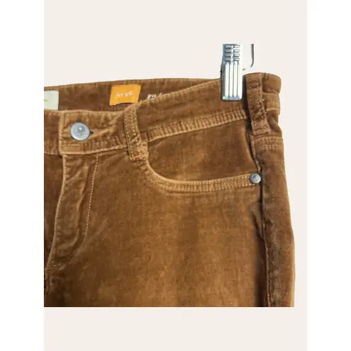 Pilcro and the Letterpress Anthropologie Brown Fit Serig Velvet Skinny Pants 26