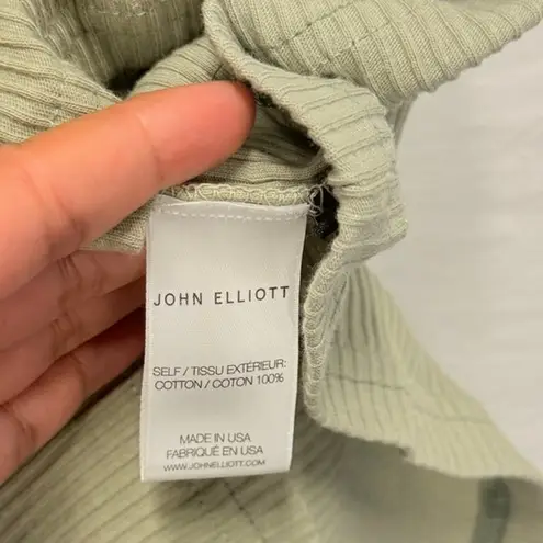 JOHN ELLIOTT Cotton Rib Dress Chaparral Summer Spring Vacation Beach Resort Green Size 0