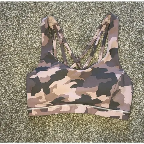 Lululemon  Pink Camo Sports Bra - Size 4