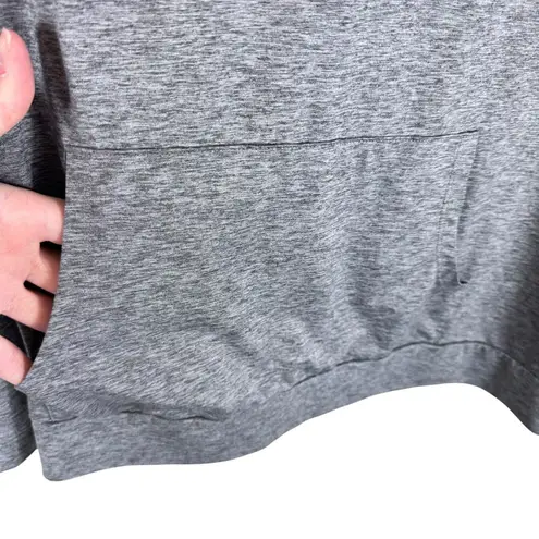 Zuda Gray Heather Short Sleeve Hooded Oversized Stretchy Athletic Top Size 1X