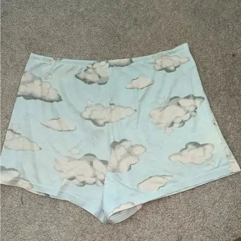 Vintage 80s ESLEEP Medium Cloud Pajama Set Shorts & Top Blue