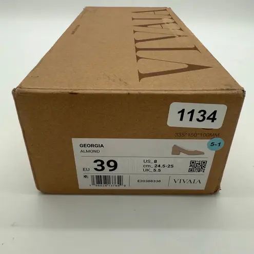 Vivaia Georgia Pointed Toe Chunky Heels Old Money Almond Knit Comfort Arch 8