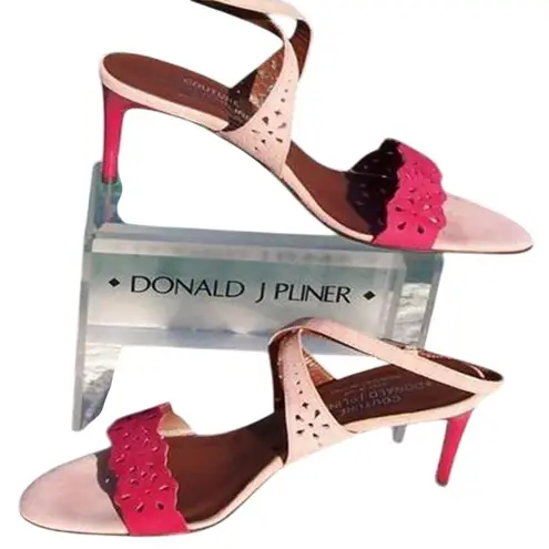 Donald Pliner Pink Light Fuchsia Couture Strappy Cut Outs Suede Shoe NWT $265 Size 10