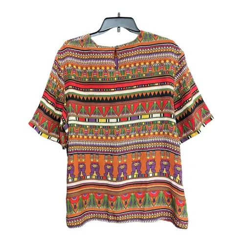 Pacific 100% Silk & Studio Clothing Co. Egyptian Pullover Silk Top Blouse size L Brown Size L